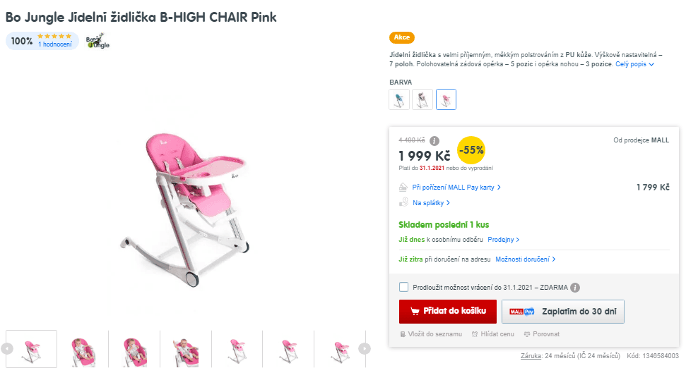 Jídelní židlička Bo Jungle B-HIGH CHAIR