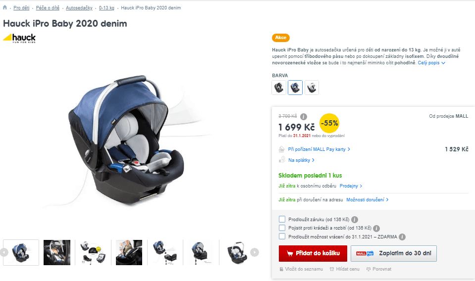 Autosedačka Hauck iPro Baby 2020