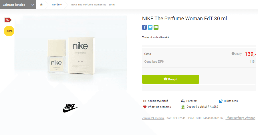 EdT NIKE The Perfume Woman 30 ml