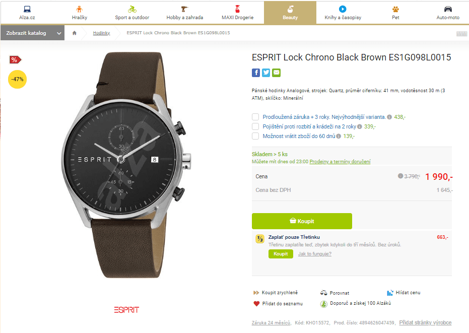 Pánské hodinky ESPRIT Lock Chrono