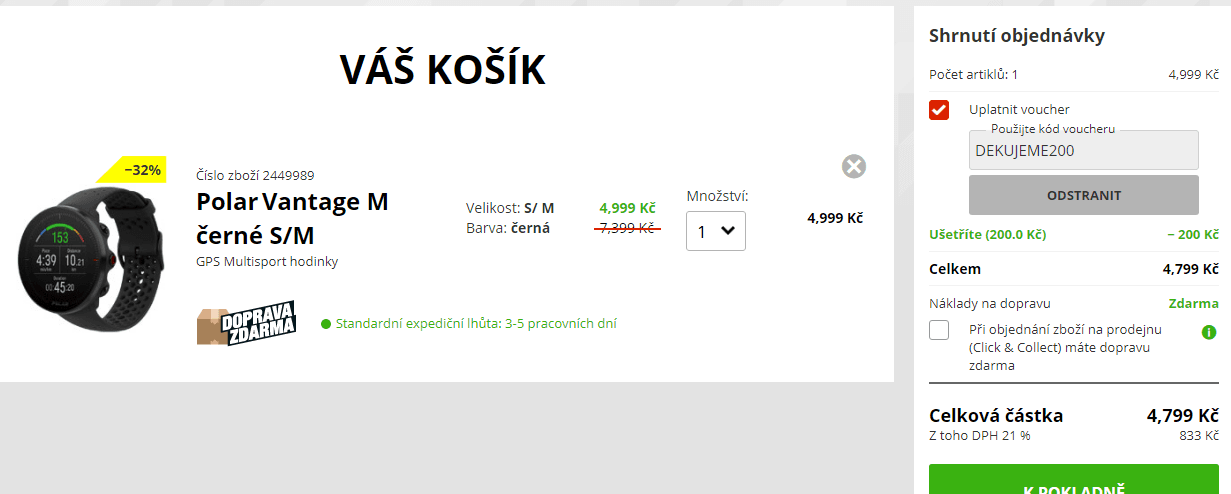 Chytré sportovní hodinky Polar Vantage