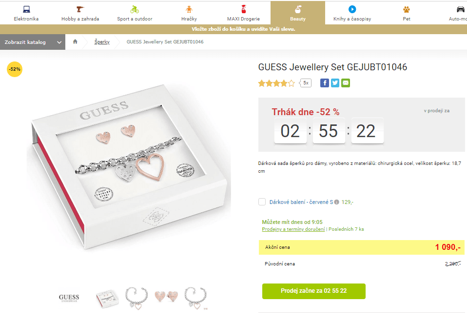 Dárková sada GUESS (náramek a náušnice)