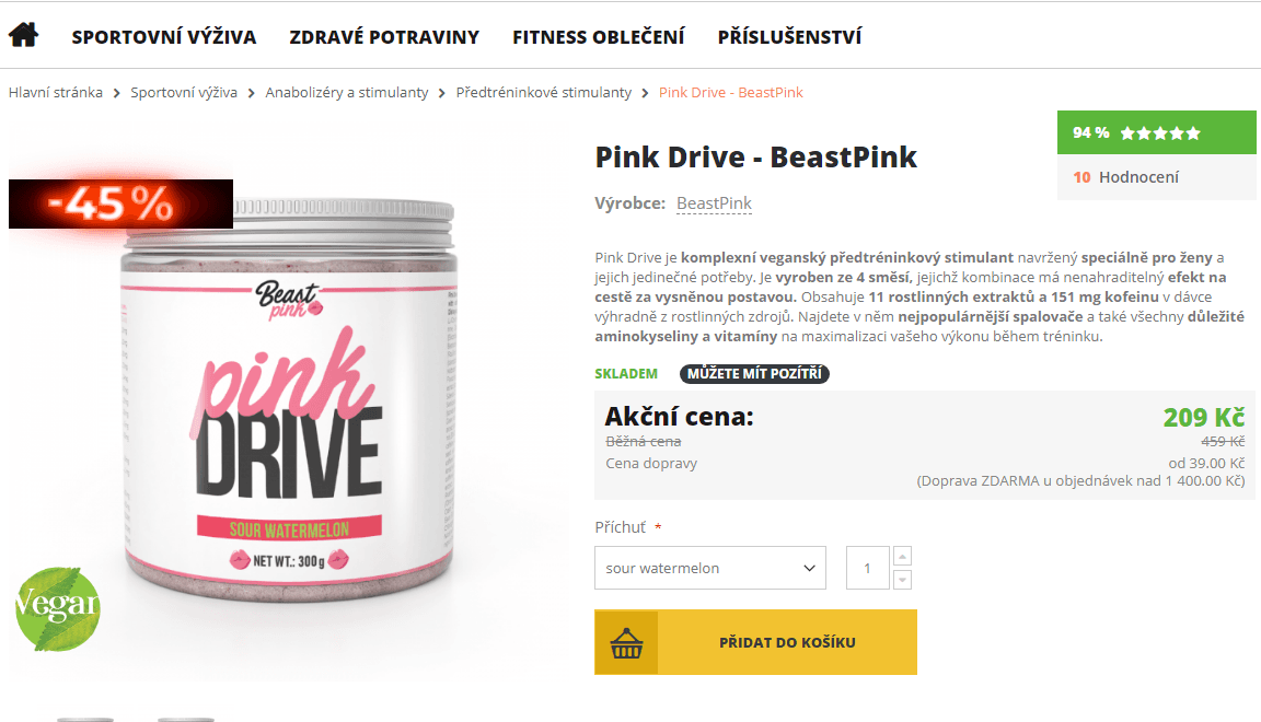 Stimulant Pink Drive - BeastPink 300 g