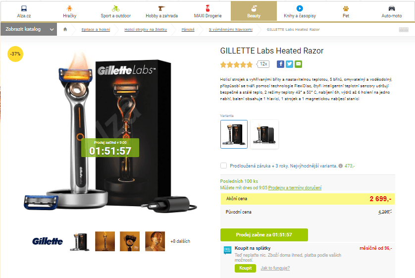 Holicí strojek Gillette Labs Heated Razor