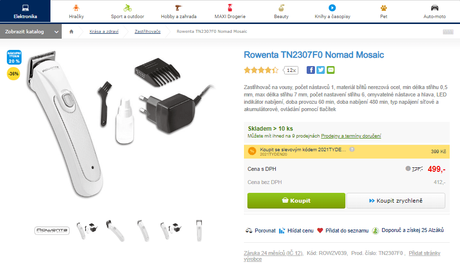 Zastřihovač vousů Rowenta Nomad
