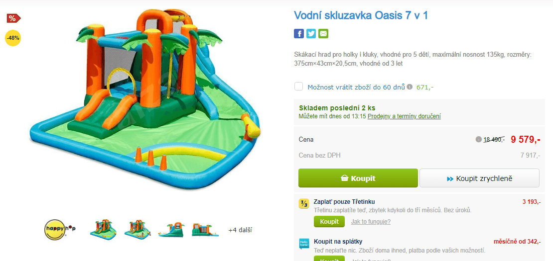 Vodní hrad / skluzavka SHARKS Oasis 7 v 1