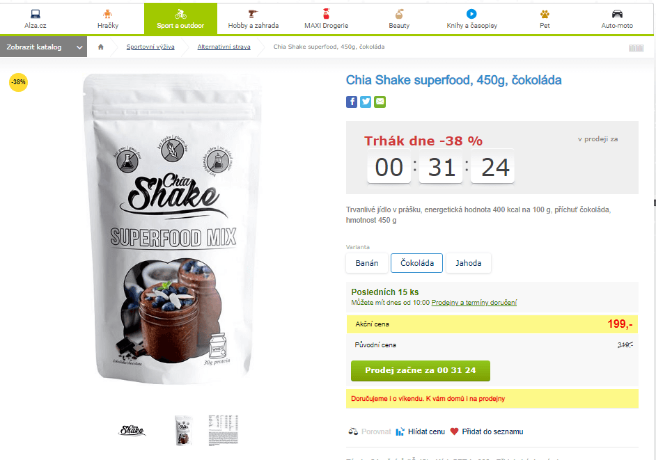 Chia Shake Optimal Čokoláda 450 g