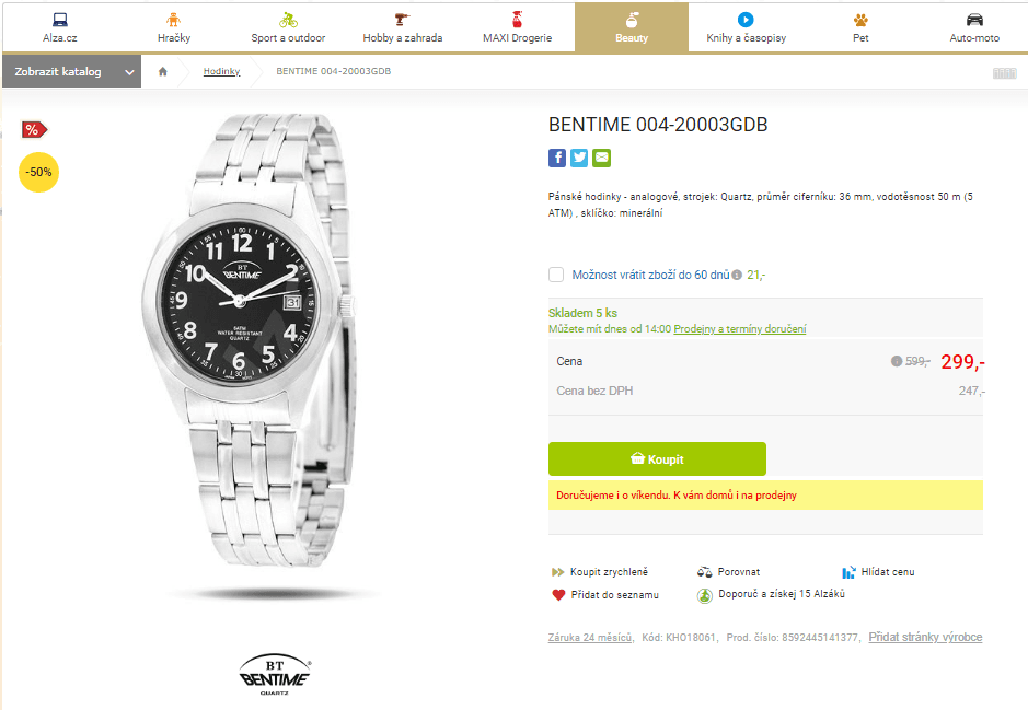 Pánské hodinky Bentime 004-20003GDB