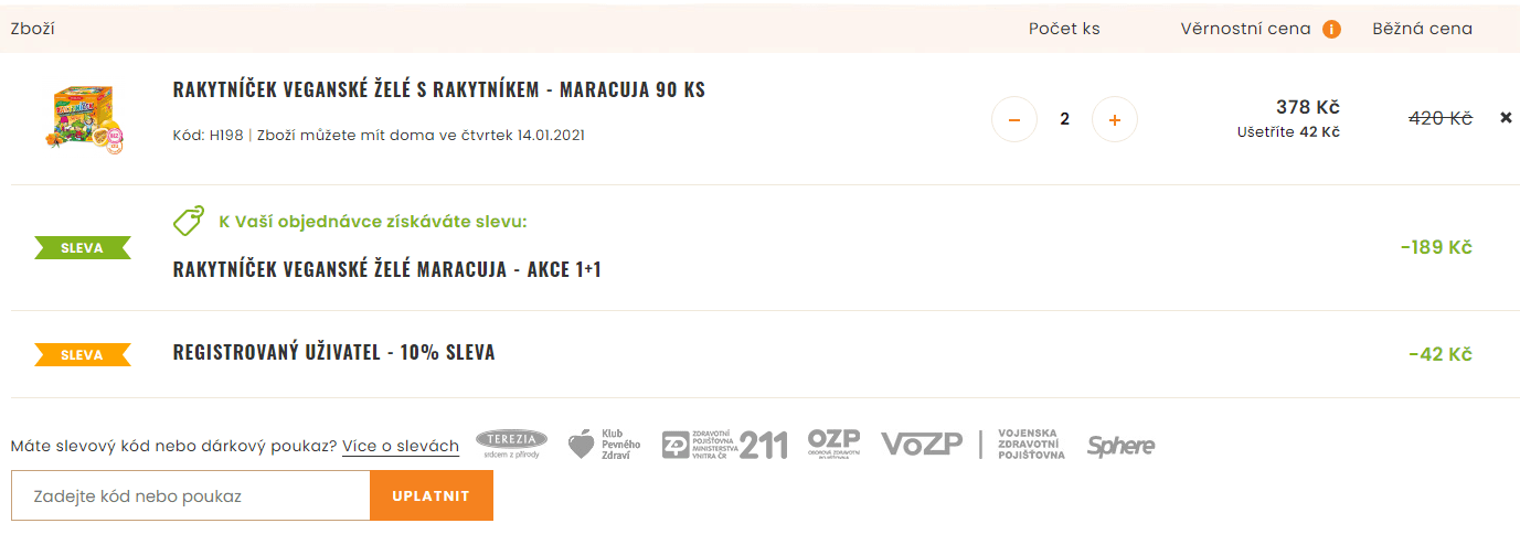 Rakytníček - 1 + 1 vegan balení zdarma