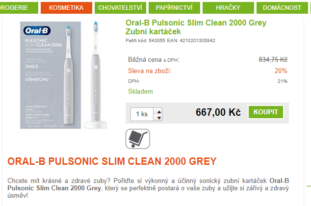El. kartáček Oral-B Pulsonic Slim Clean 200