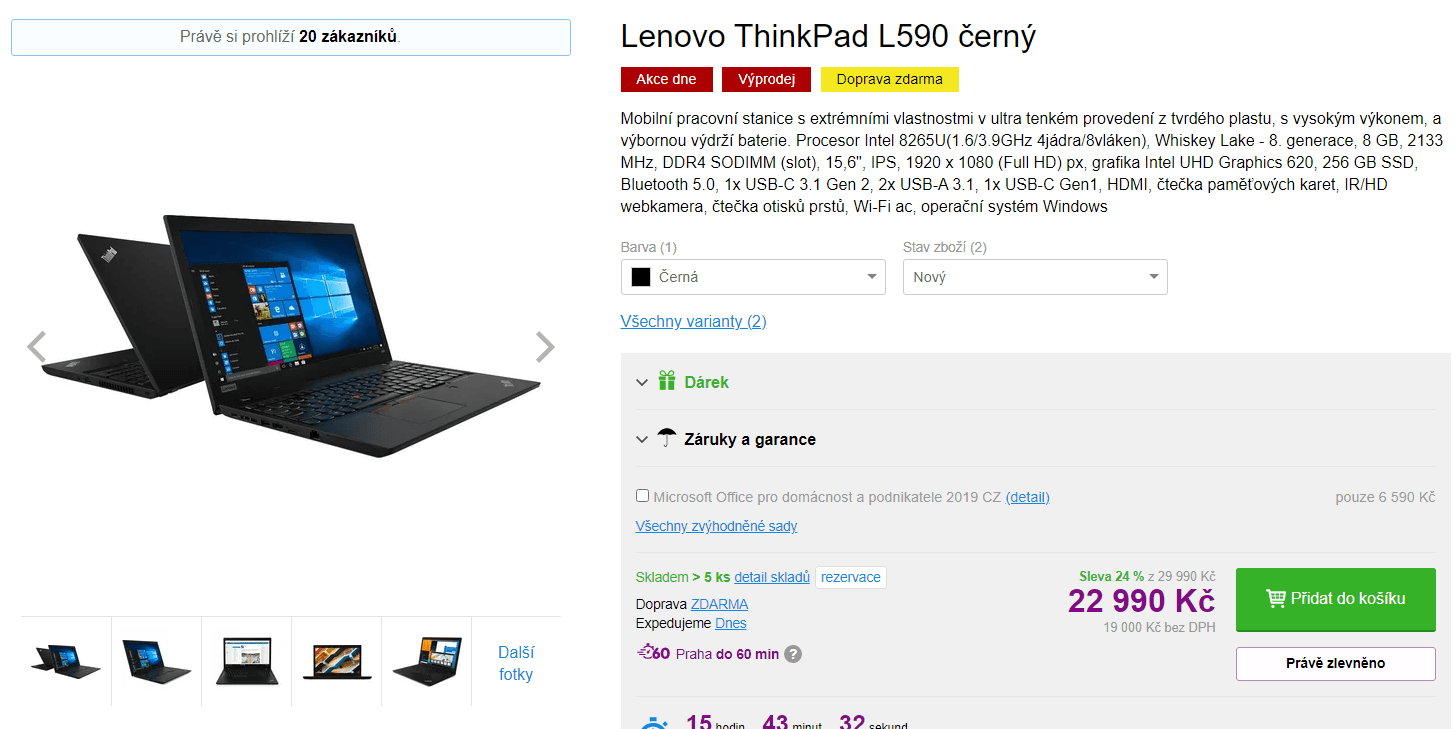 Lenovo, 15,6", 8 GB RAM, 3,9 GHz