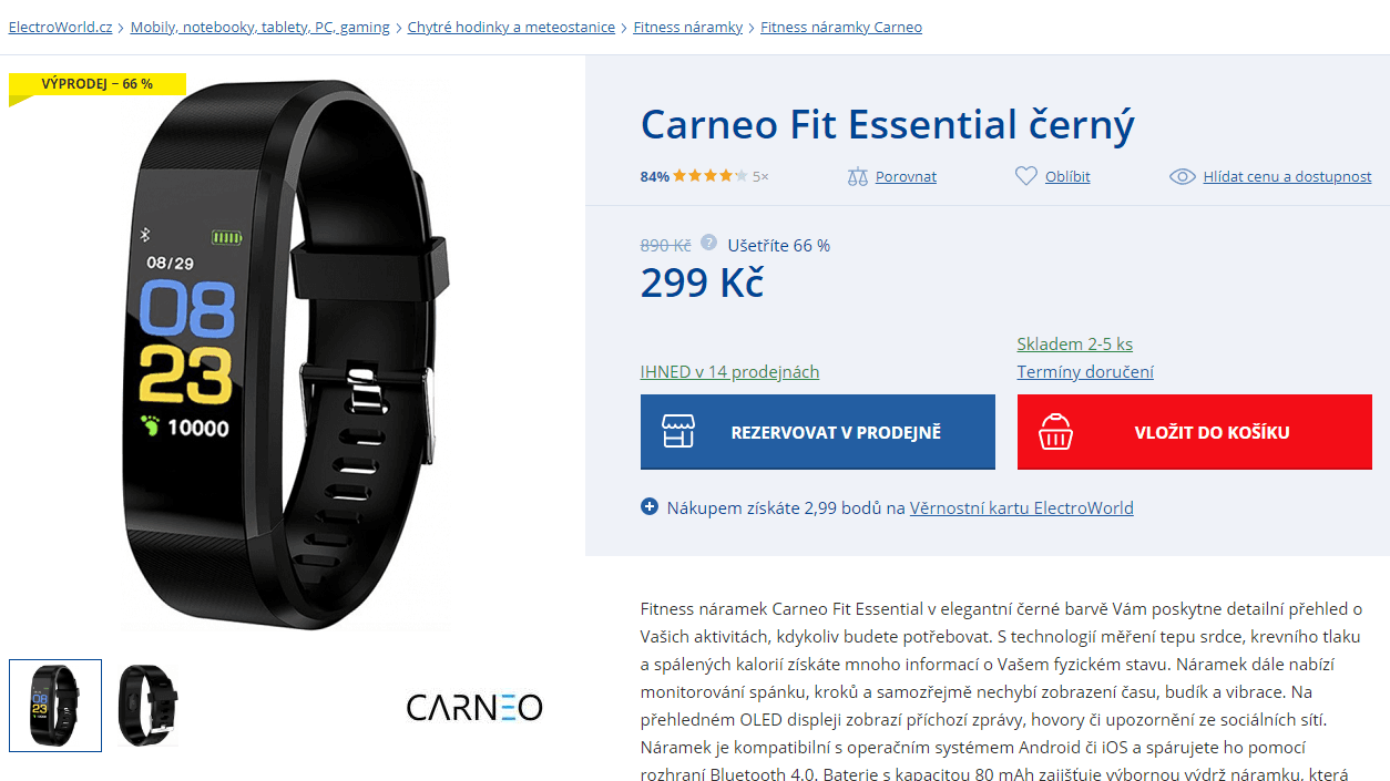 Fitness náramek Carneo Fit Essential