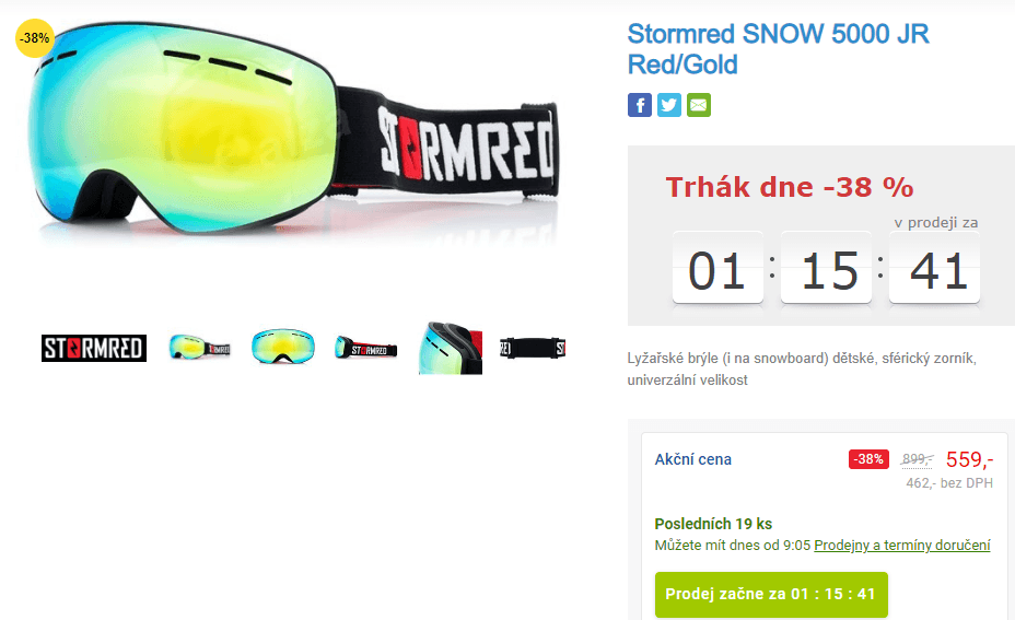 Dětské lyžařské brýle Stormred SNOW