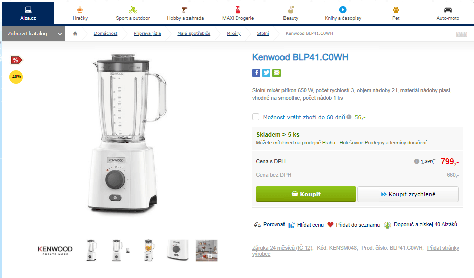 Stolní mixér Kenwood, 650 W 