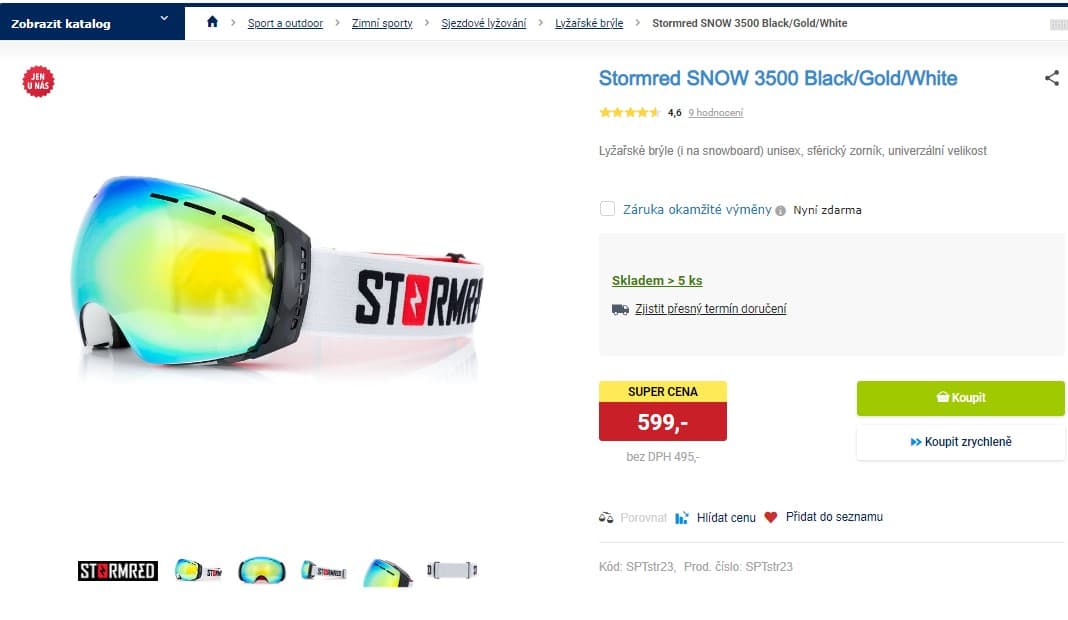 Lyžařské brýle Stormred SNOW, unisex