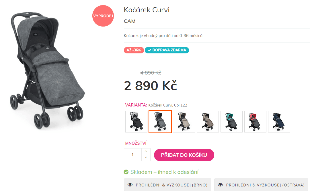 Sporťák CAM Curvi, 0-36 měsíců