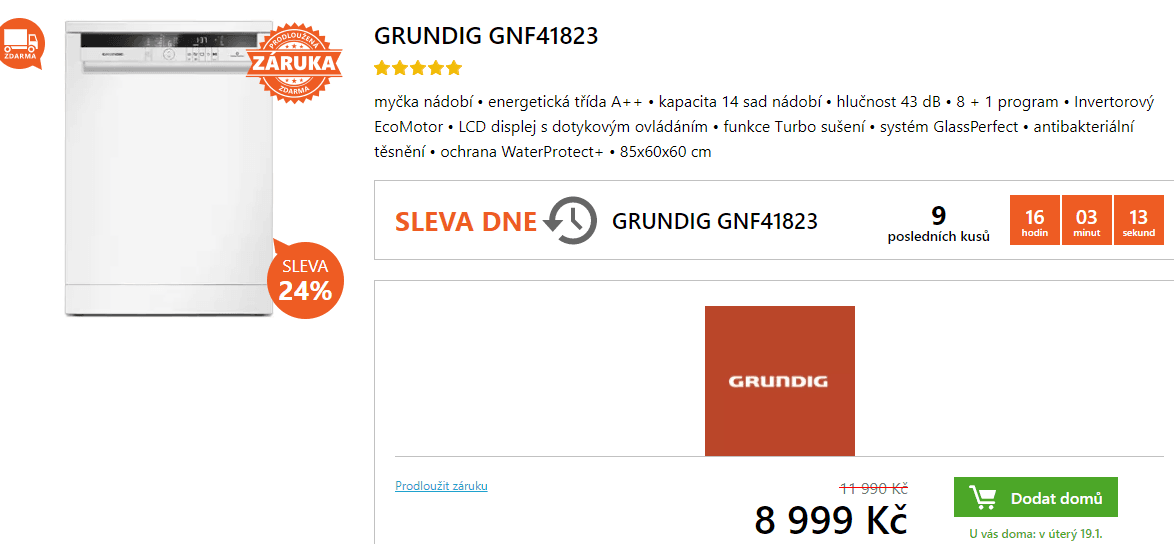 Myčka nádobí Grundig, 14 sad, A++, 60cm