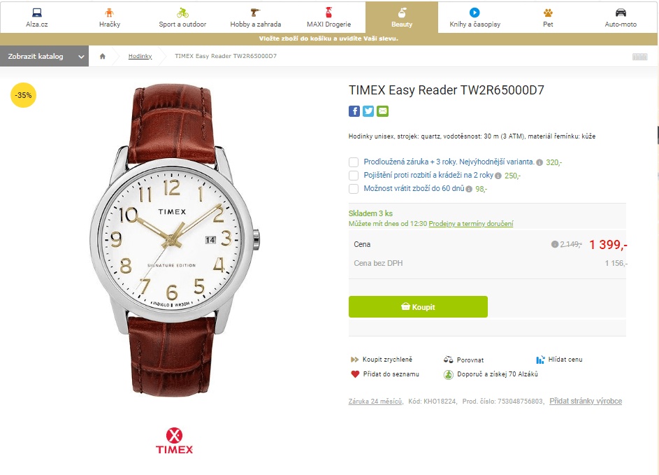 Unisex hodinky Timex Easy Reader 