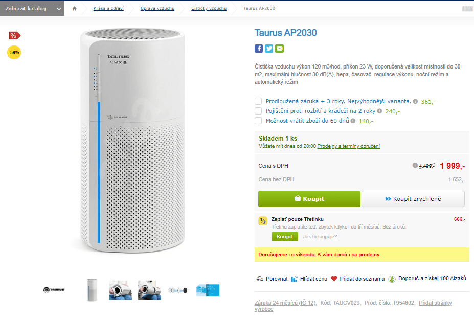 Čistička vzduchu Taurus AP2030