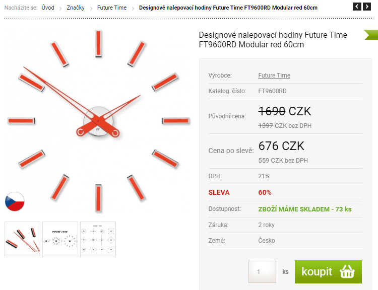 Designové hodiny Future Time 60cm