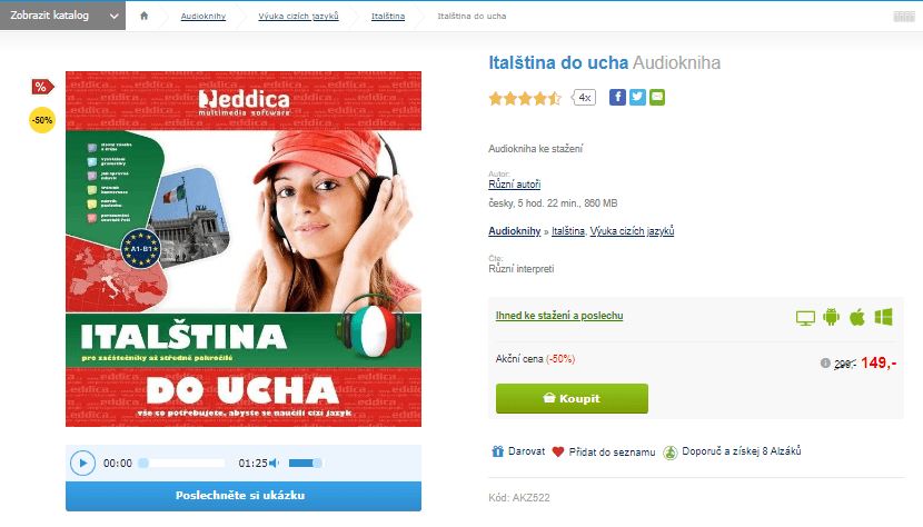 Italština do ucha, audiokniha