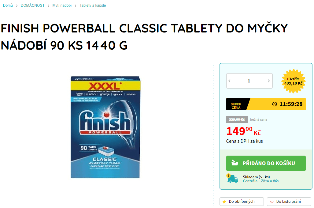 Tablety do myčky Finish Classic 90 ks