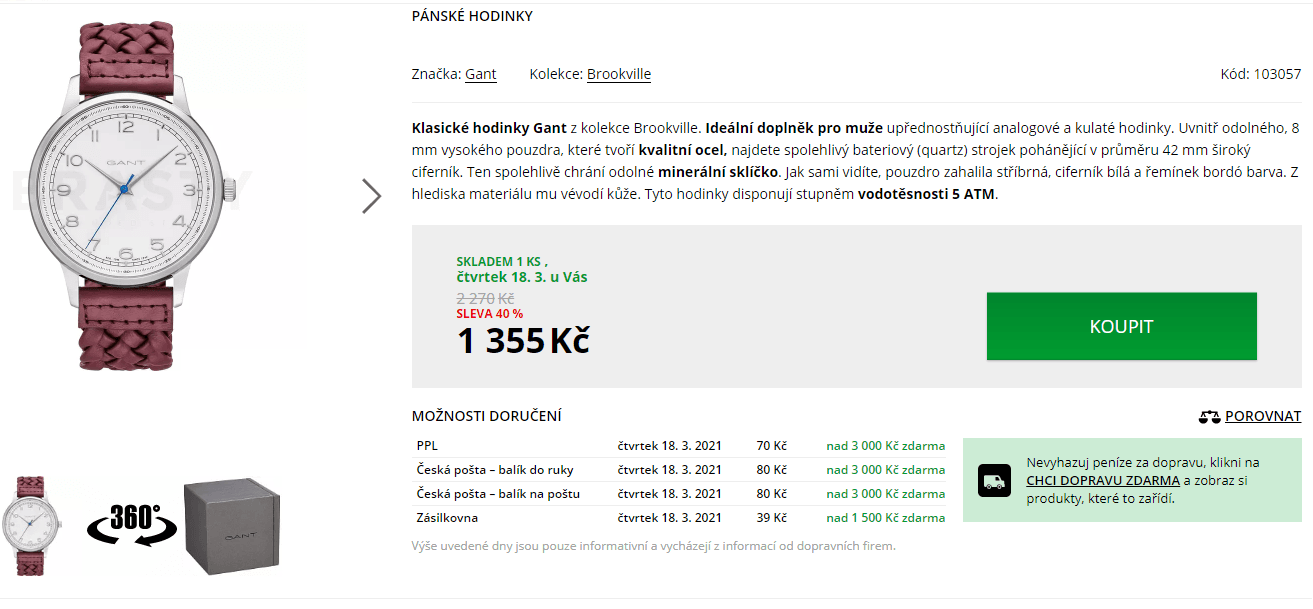 Pánské hodinky Gant Brookville