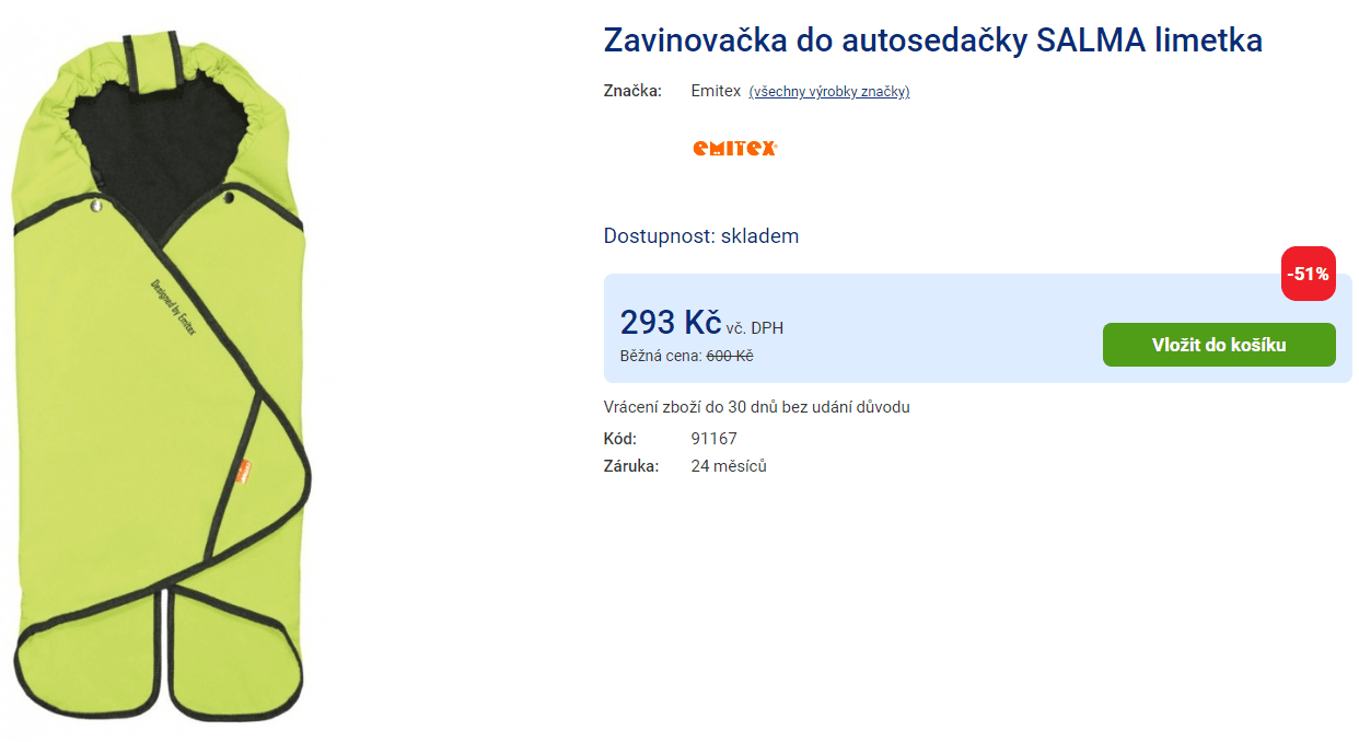 Zavinovačka do autosedačky SALMA