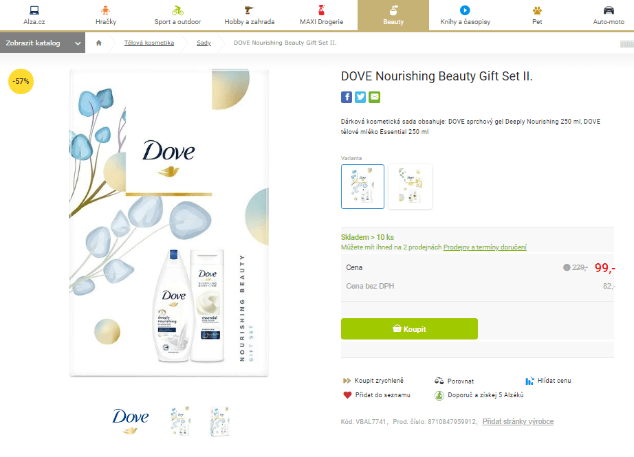 Dárková sada Dove Nourishing Beauty