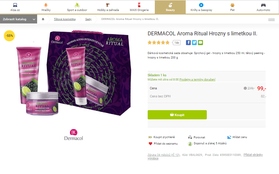 Dárková sada Dermacol Hrozny s limetkou