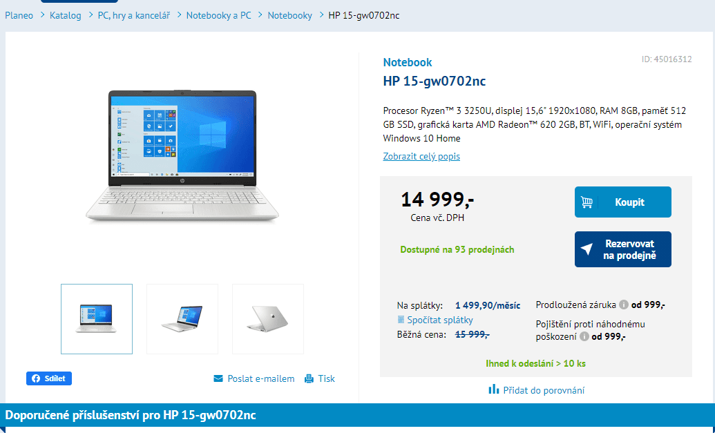 HP, až 3,5GHz, 8GB RAM, SSD, 2GB grafika