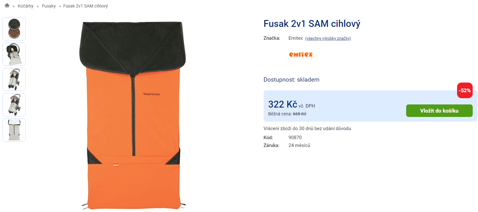 Fusak Emitex 2v1 SAM, 100 x 50 cm