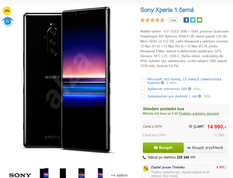 SONY, 8x 2,84GHz, 6GB RAM, 6,5"