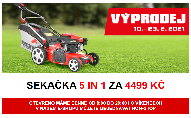 Benzínová sekačka Hecht, pojezd, 46cm, 5v1