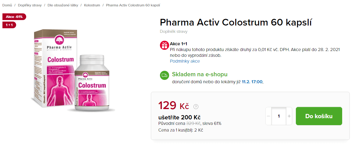 Colostrum Pharma Activ 60 kapslí