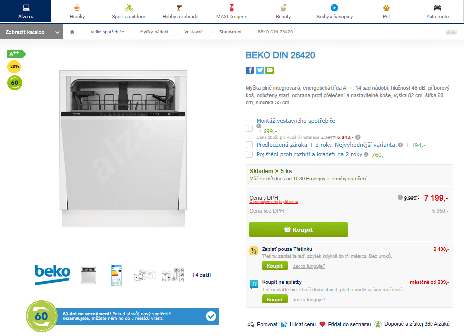 Myčka nádobí Beko, A++, 14 sad