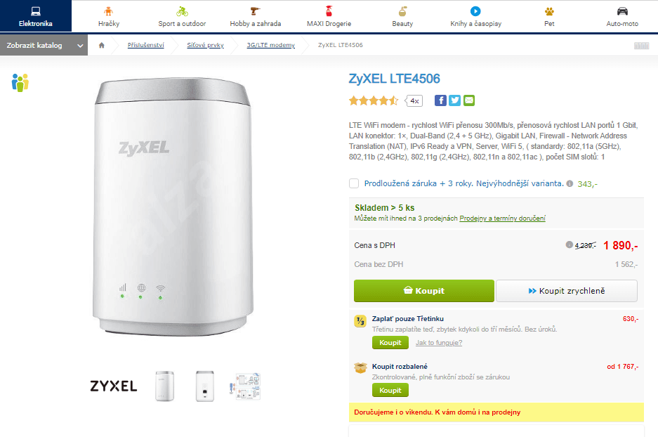 LTE WiFi modem ZyXEL, IPv6 
