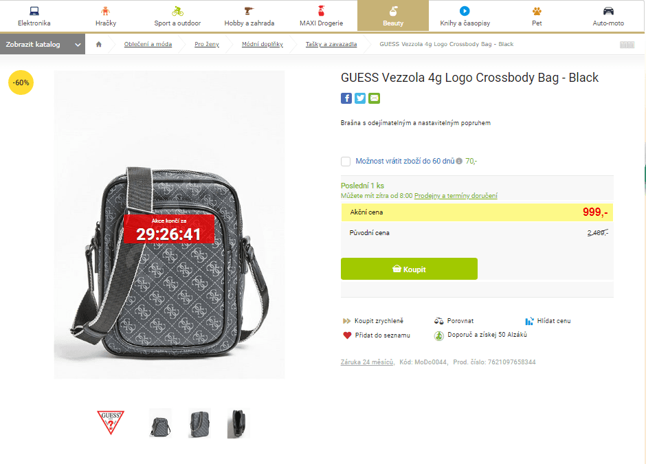 Pánská crossbody taška Guess
