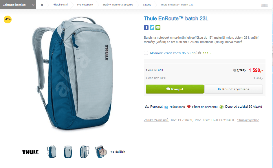 Batoh Thule EnRoute™, 23 litrů