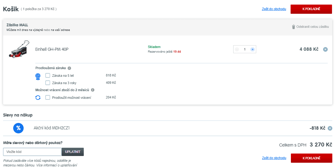 Benzínová sekačka Einhell GH-PM 40P