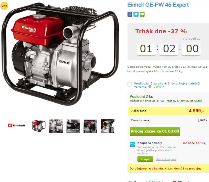 Vodní benzinové čerpadlo Einhell 