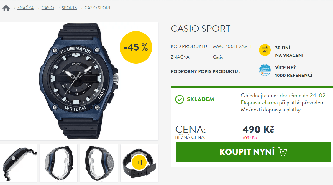 Pánské sportovní hodinky Casio
