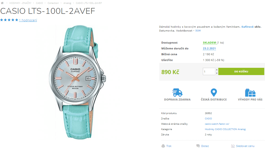 Dámské hodinky Casio LTS-100L-2A