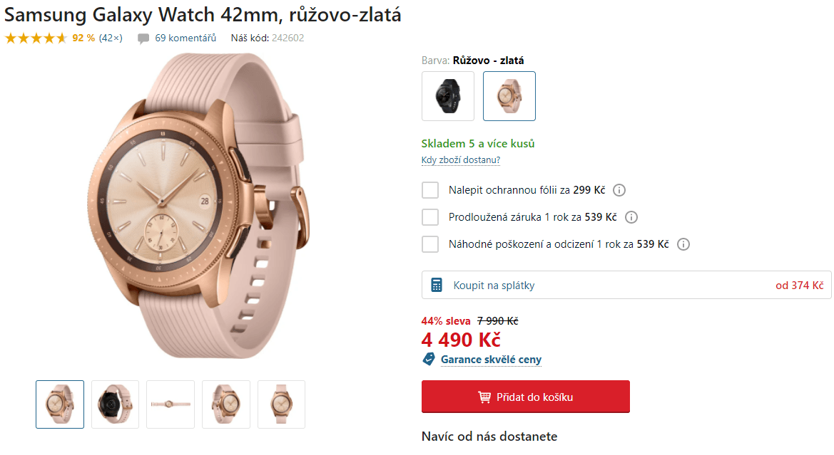 Chytré hodinky Samsung Galaxy Watch 42mm
