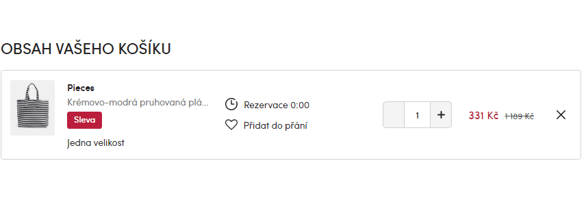 Plážová plátěná taška pruhovaná Pieces