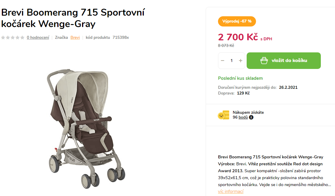 Sportovní kočárek Brevi Boomerang 715