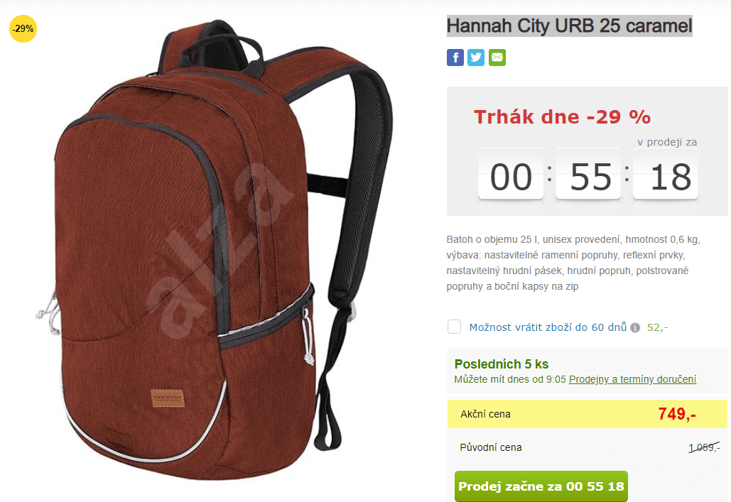 Unisex batoh Hannah City, 25 litrů