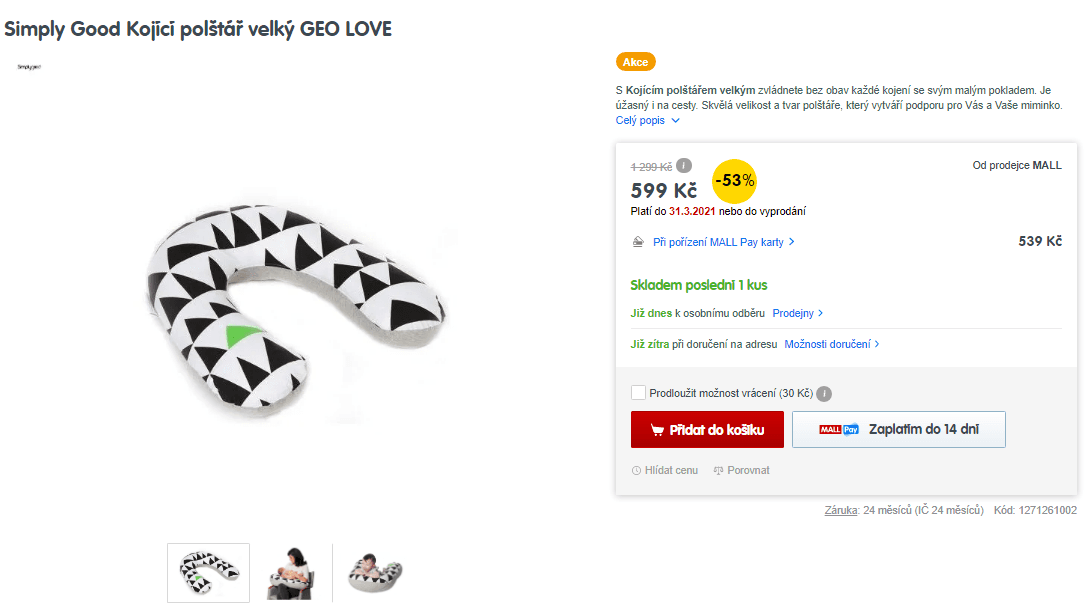 Velký kojící polštář Simply Good Geo Love