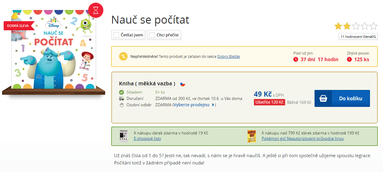 Kniha Nauč se počítat Disney
