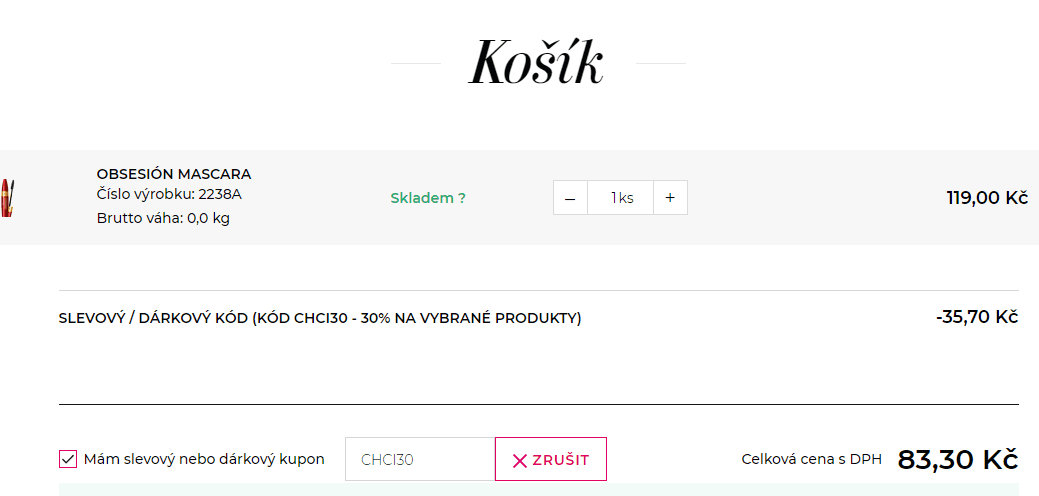 Sleva 30% na všechny řasenky